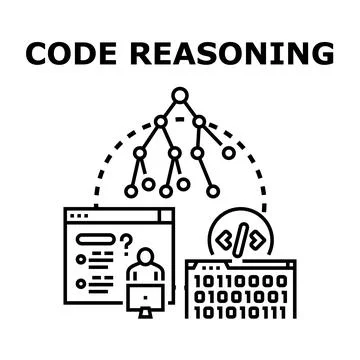 Code reasoning developing logic and algorithm thinking process 库存插图