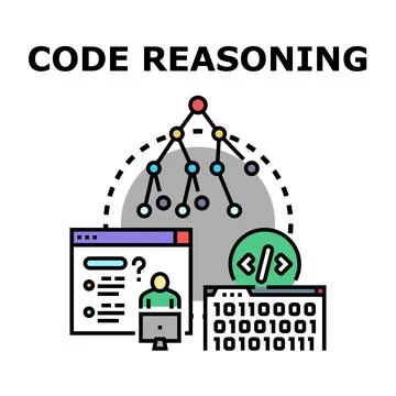 Code reasoning developing logic and algorithm thinking process 库存插图