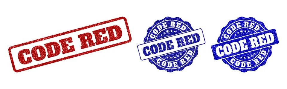 CODE RED Grunge Stamp Seals 스톡 일러스트