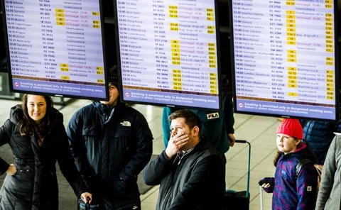 Code red for storm in the Netherlands, Schiphol - 18 Jan 2018 Stock-Fotos