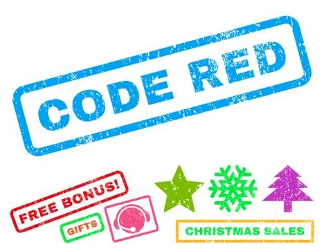 Code Red Text Rubber Seal Stamp Watermark with Bonus Stock Illustration