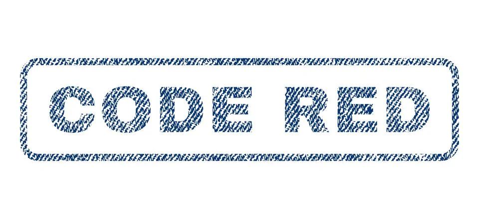 Code Red Text Textile Seal Stamp Watermark 스톡 일러스트