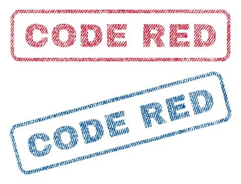 Code Red Text Textile Seal Stamp Watermarks 스톡 일러스트
