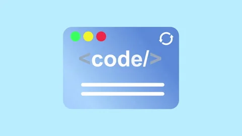 Code refresh icon, programming dialog box symbol 2d with alpha matte Stock Footage 336039562