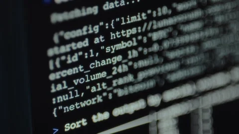 Code related to data fetching and configuration involving financial data Stock Footage 327926457