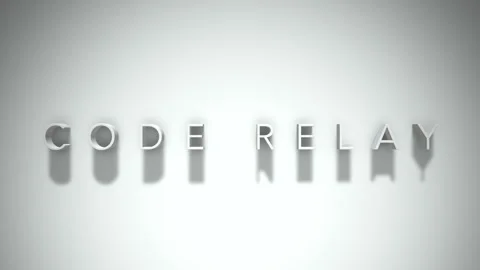 Code relay 3D title animation with shadows on a white background Video stock 297514724