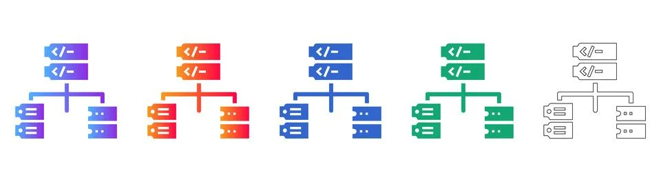 Code Repository Structure Icons 库存插图
