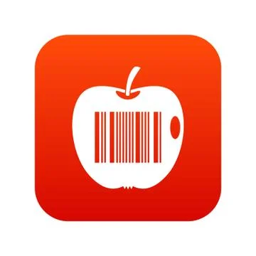 Code to represent product identification icon digital red 库存插图