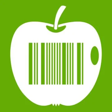 Code to represent product identification icon green Stock Illustration