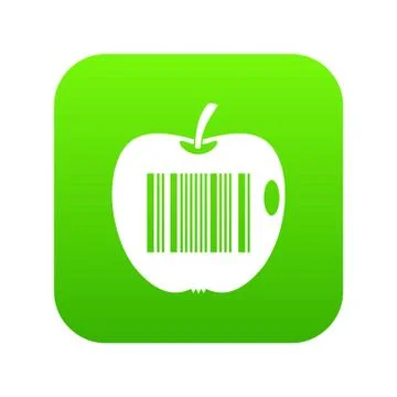 Code to represent product identification icon digital green Stockillustratie