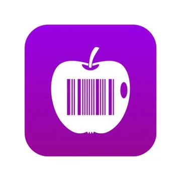 Code to represent product identification icon digital purple 库存插图