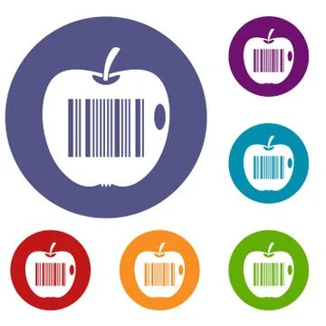 Code to represent product identification icons set Stockillustratie