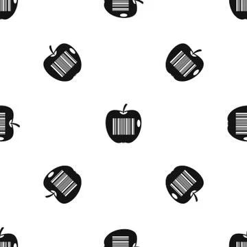 Code to represent product identification pattern seamless black Illustrazione stock