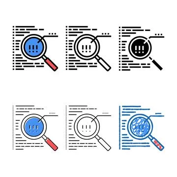 Code research color icon vector designs イラスト素材