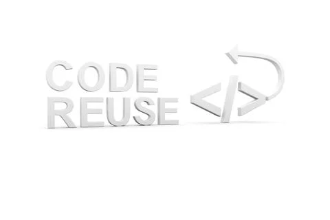 CODE REUSE concept white background 3d render illustration Stock Illustration