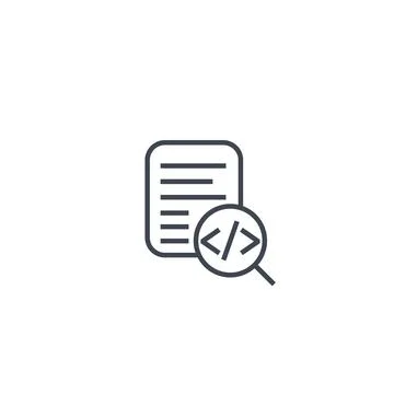 Code review icon on white, linear 스톡 일러스트