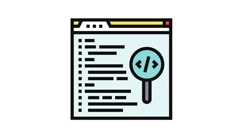 Code review software color icon animation Stock Footage 326105275