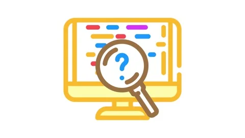 Code review software color icon animation Stock Footage 327267852