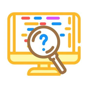 Code review software color icon vector illustration 스톡 일러스트