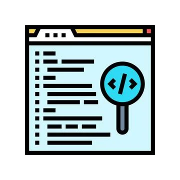 Code review software color icon vector illustration Stock Illustration
