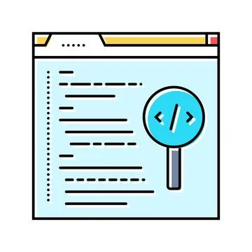 Code review software color icon vector illustration Stock Illustration
