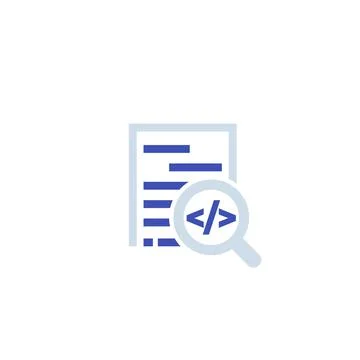 Code review, software development icon Stock Illustration