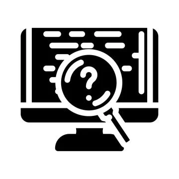 Code review software glyph icon vector illustration Stock Illustration