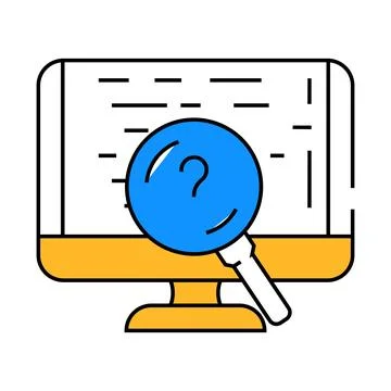 Code review software icon color illustration Stock Illustration