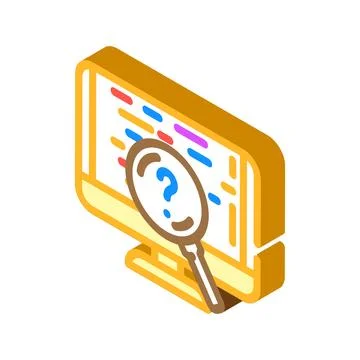 Code review software isometric icon vector illustration 스톡 일러스트