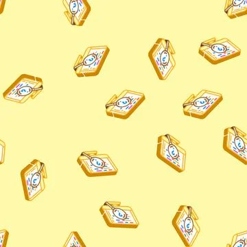 Code review software isometric icon seamless pattern Stock Illustration