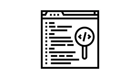 Code review software line icon animation Stock Footage 326131363