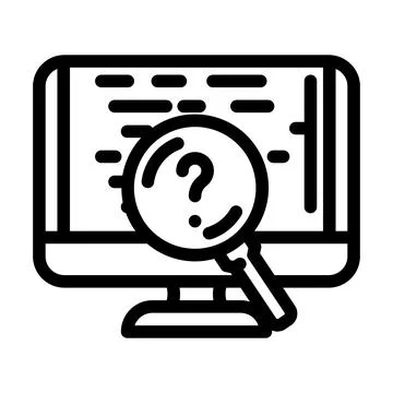 Code review software line icon vector illustration Stock Illustration