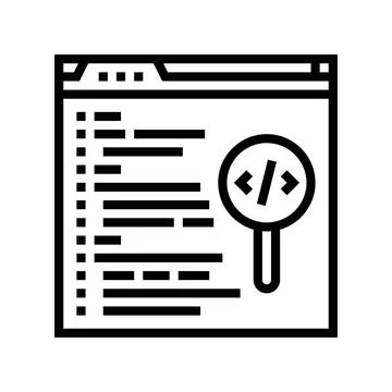 Code review software line icon vector illustration 스톡 일러스트