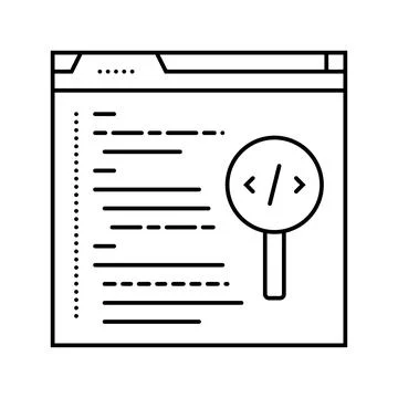 Code review software line icon vector illustration Stock Illustration