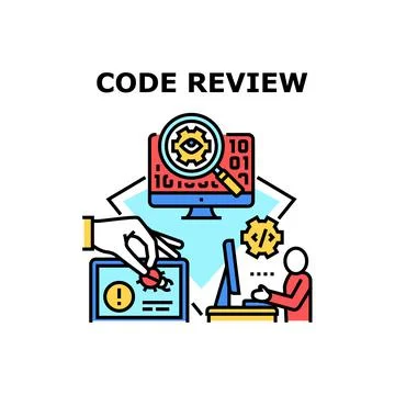 Code Review Vector Concept Color Illustration Illustrazione stock