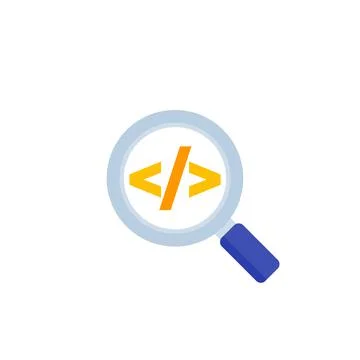 Code review vector icon, flat Stock Illustration