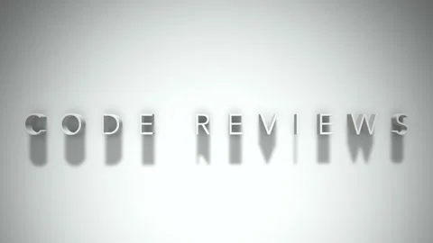 Code reviews 3D title animation white text on a white background Stock Footage 299370800
