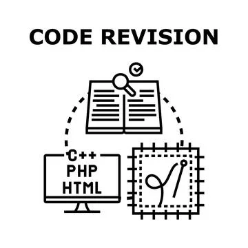 Code revision and software development process icon Stock Illustration