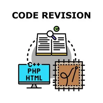 Code revision and software development process icon Stock Illustration