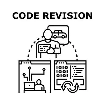 Code revision process optimizing software development lifecycle Stockillustratie