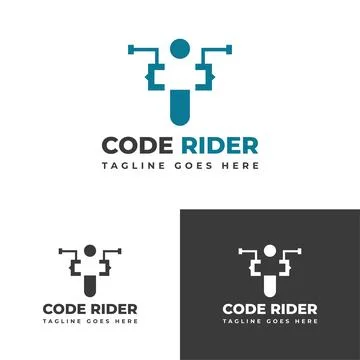 Code Rider Logo Stock Illustration