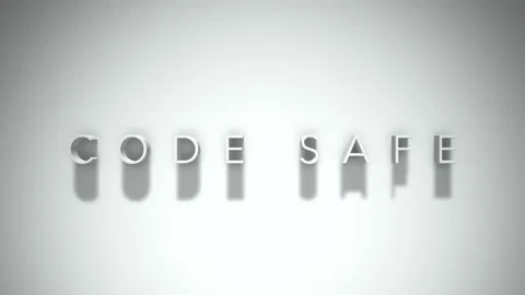 Code safe 3D title animation with shadows on a white background Vídeo Stock 297457409