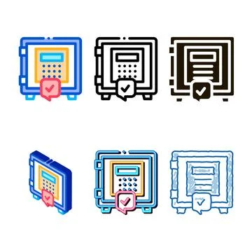 Code safe icon vector multistyle outline 库存插图