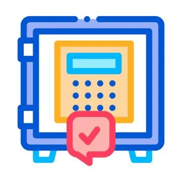 Code safe icon vector outline illustration Stock Illustration