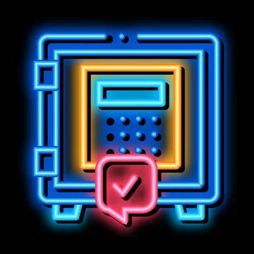 Code safe neon glow icon illustration Stock Illustration