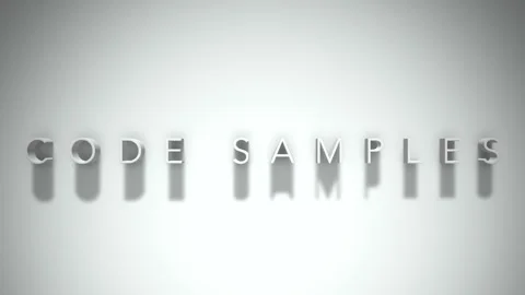 Code samples 3D title animation white text on a white background Stock Footage 299748680