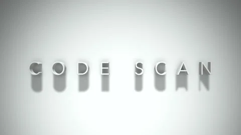 Code scan 3D title animation with shadows on a white background Stock Footage 297457411