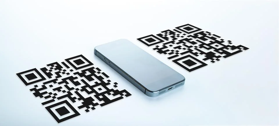 Code scan icon. Digital mobile smart phone with qr code scanner on smartphone Stock Photos