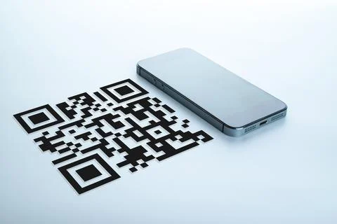 Code scan icon. Digital mobile smart phone with qr code scanner on smartphone Stock Photos