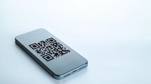 Code scan icon. Digital mobile smart phone with qr code scanner on smartphone Foto stock
